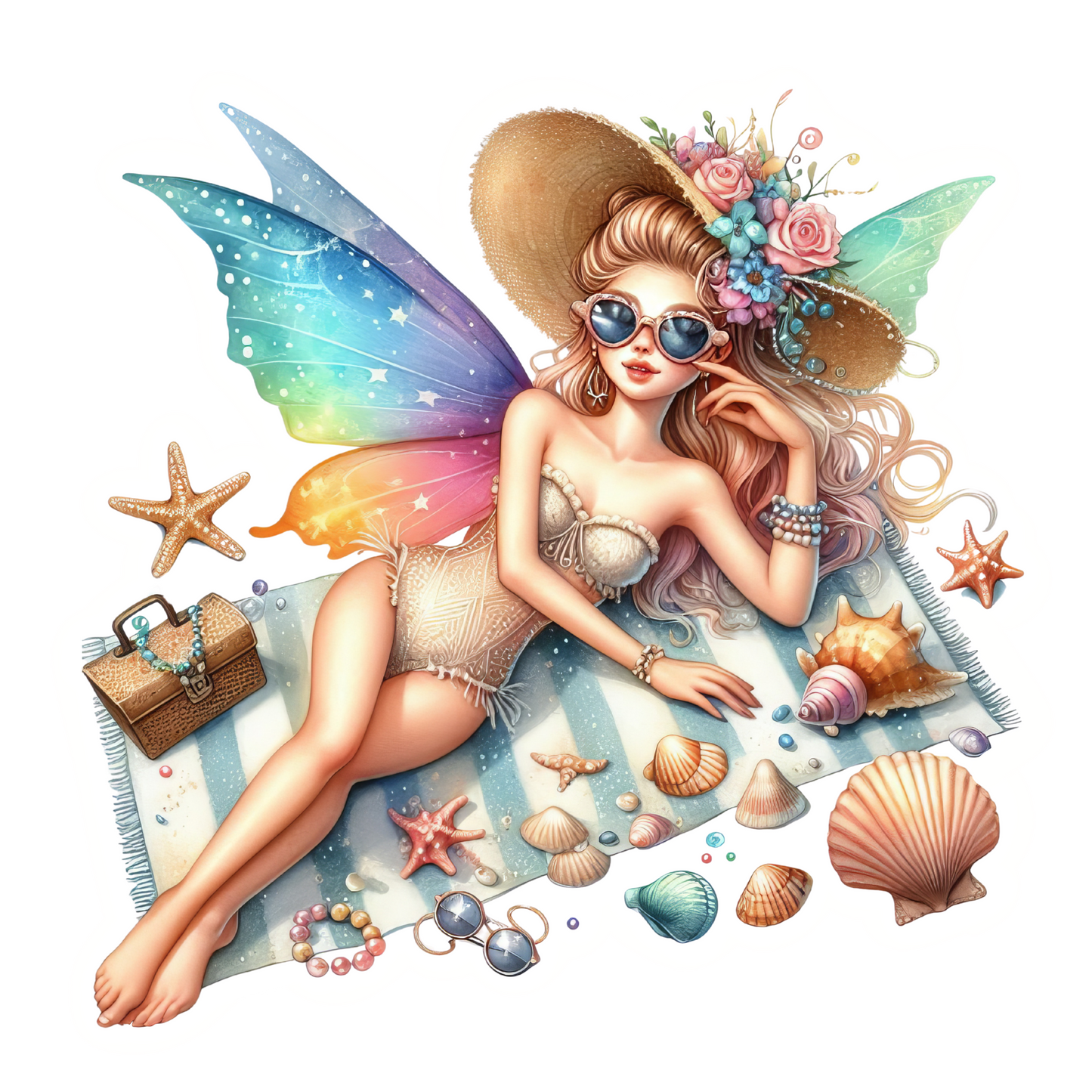 Fairy Beach Die Cut Stickers