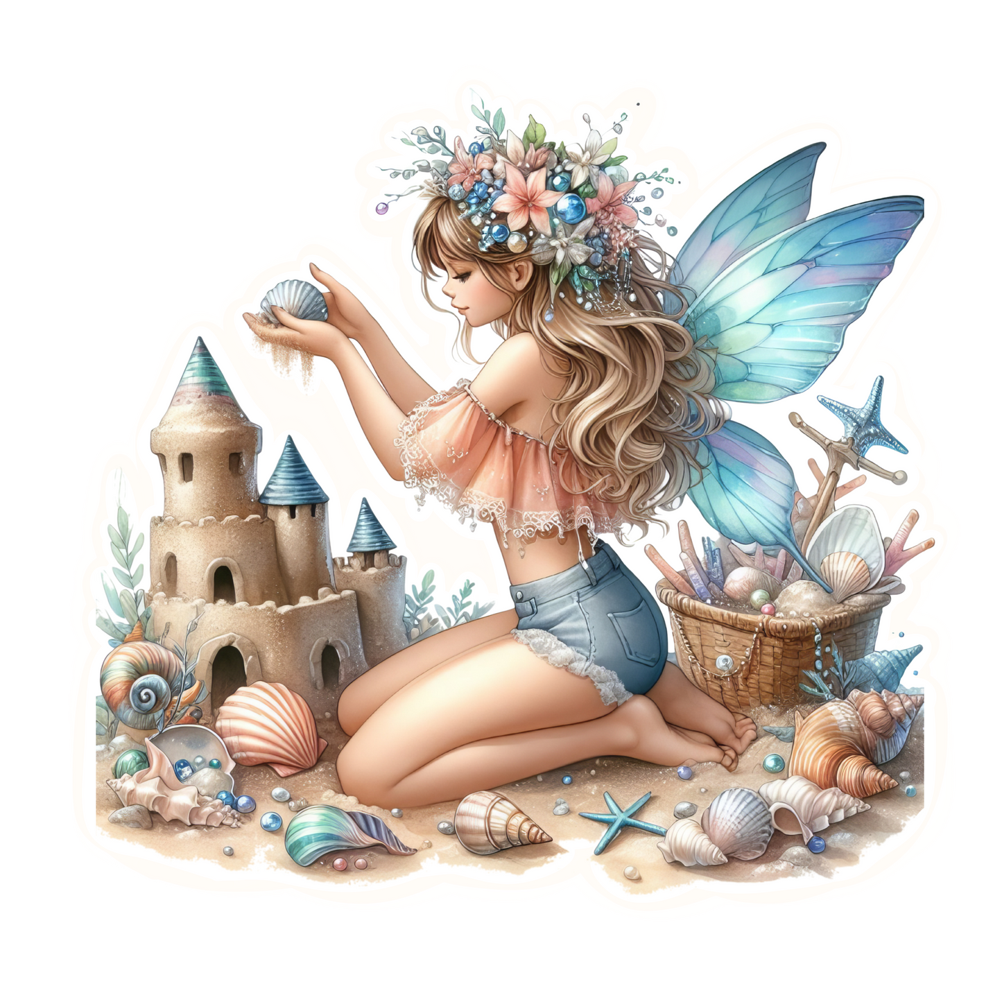 Fairy Beach Die Cut Stickers