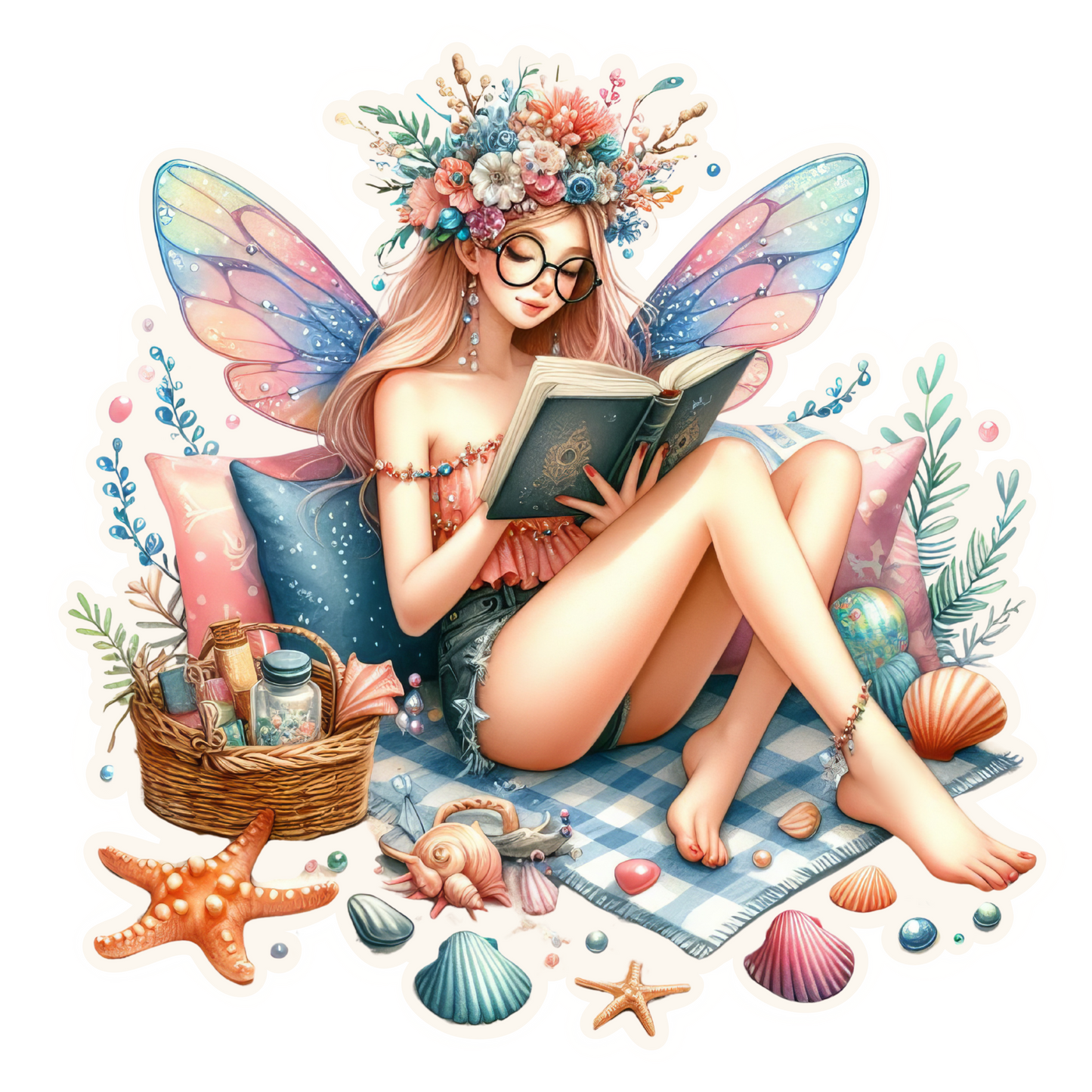 Fairy Beach Die Cut Stickers