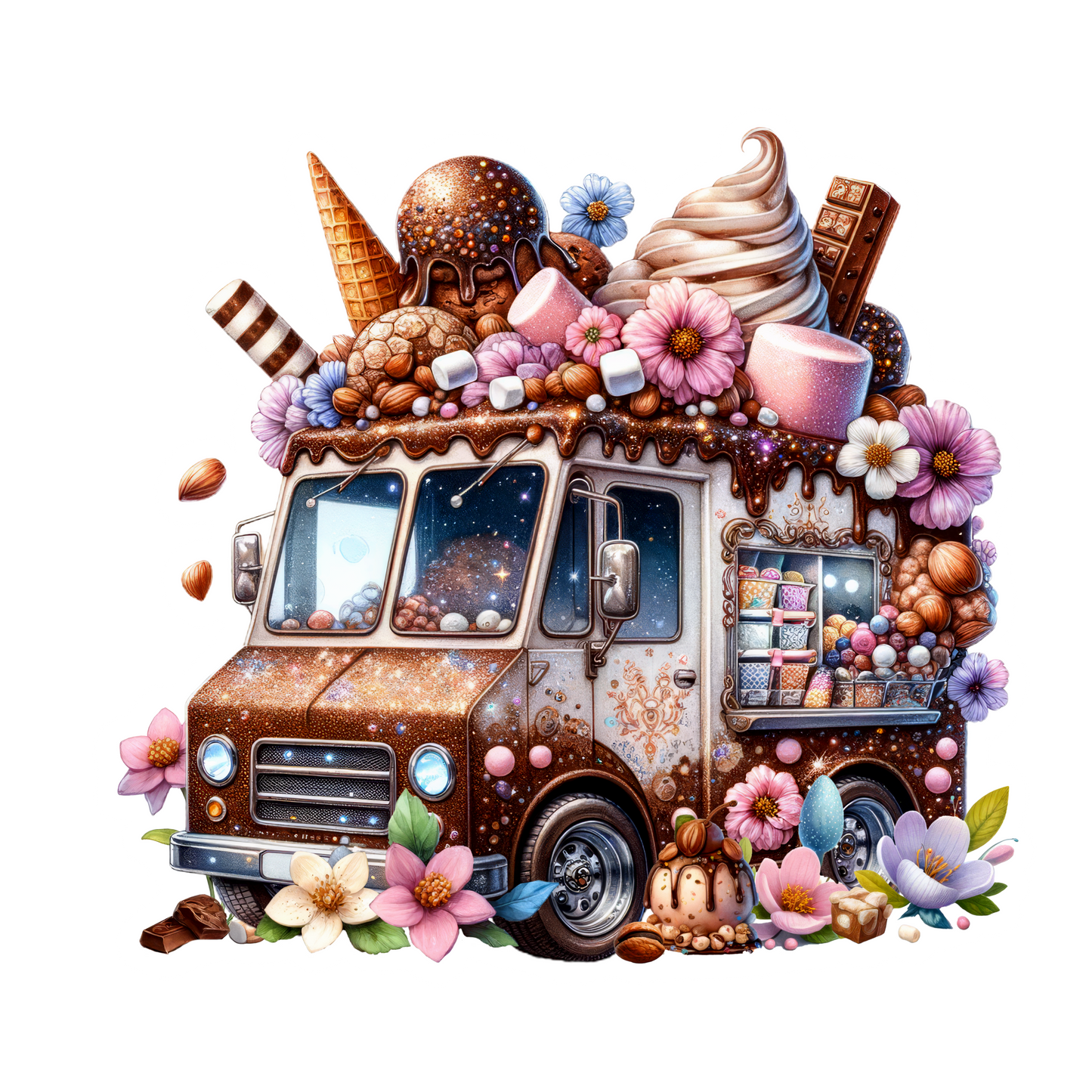 Fantastical Ice Cream Trucks Die Cut Stickers