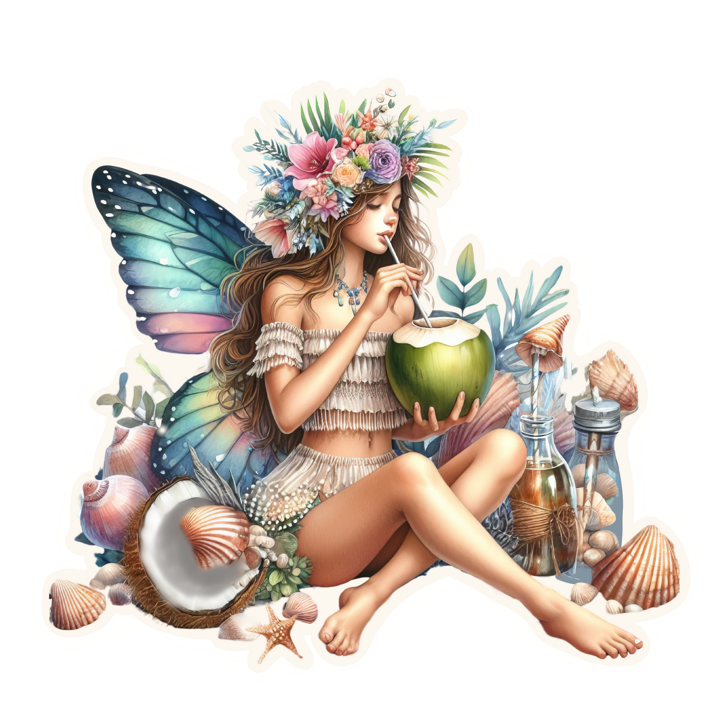 Fairy Beach Die Cut Stickers