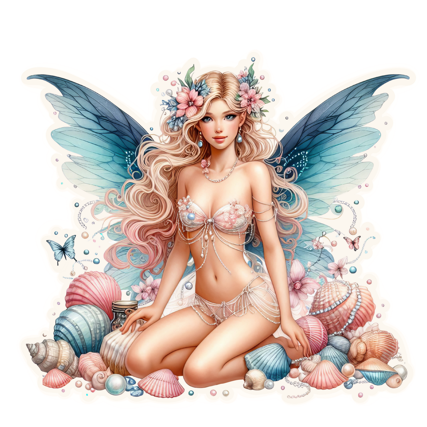 Fairy Beach Die Cut Stickers