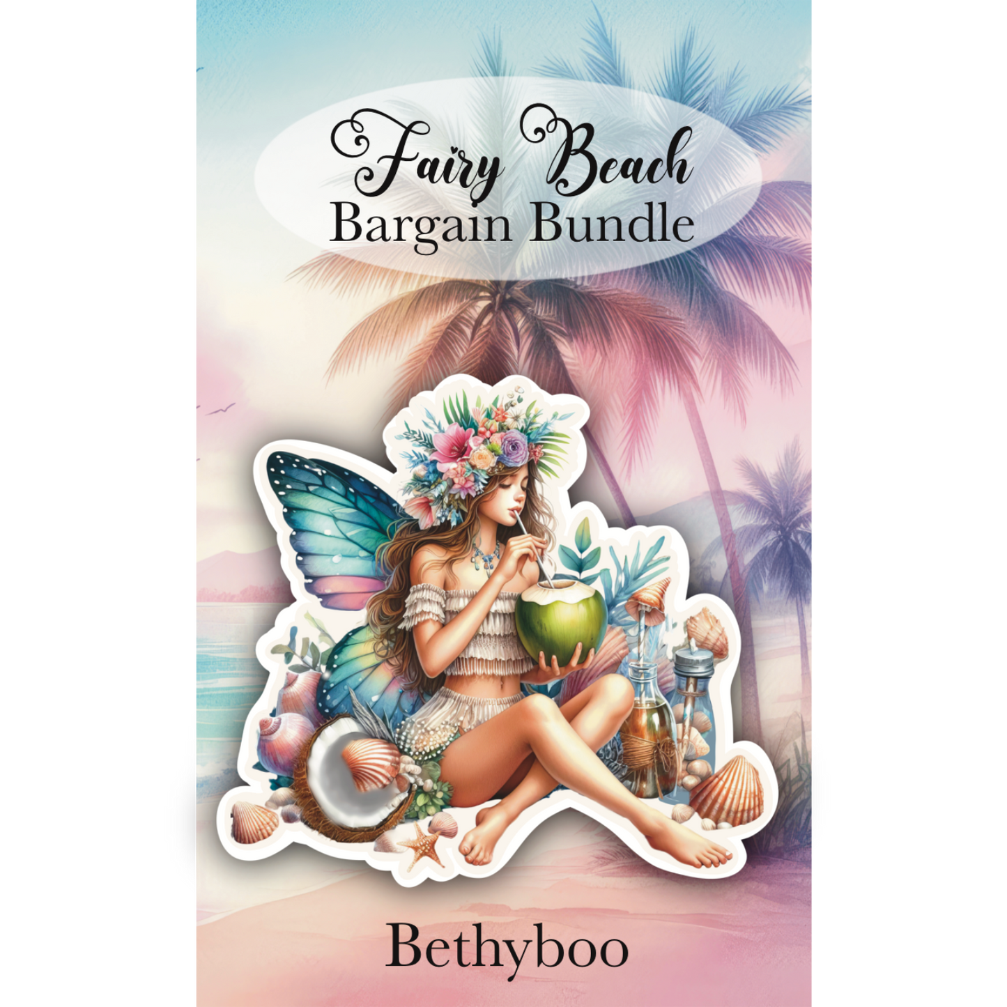 Fairy Beach Die Cut Stickers