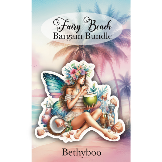 Fairy Beach Die Cut Stickers