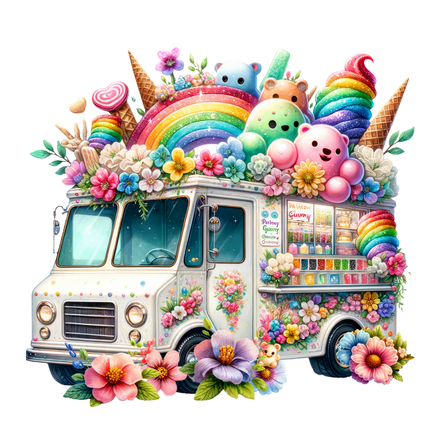 Fantastical Ice Cream Trucks Die Cut Stickers