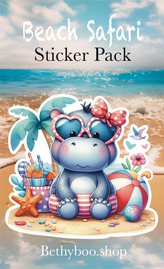 Safari Beach Die Cut Stickers