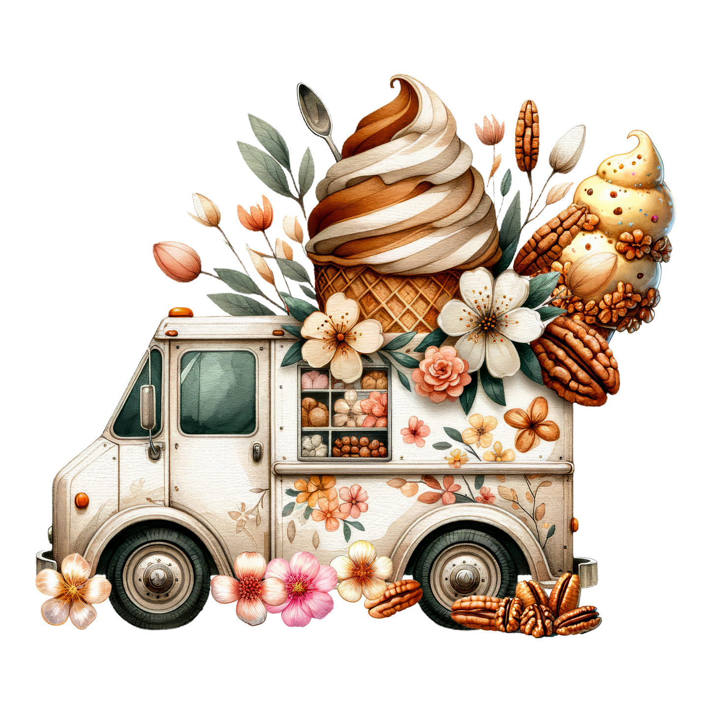 Fantastical Ice Cream Trucks Die Cut Stickers