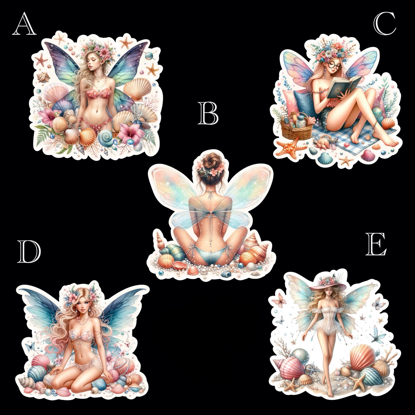 Fairy Beach Die Cut Stickers