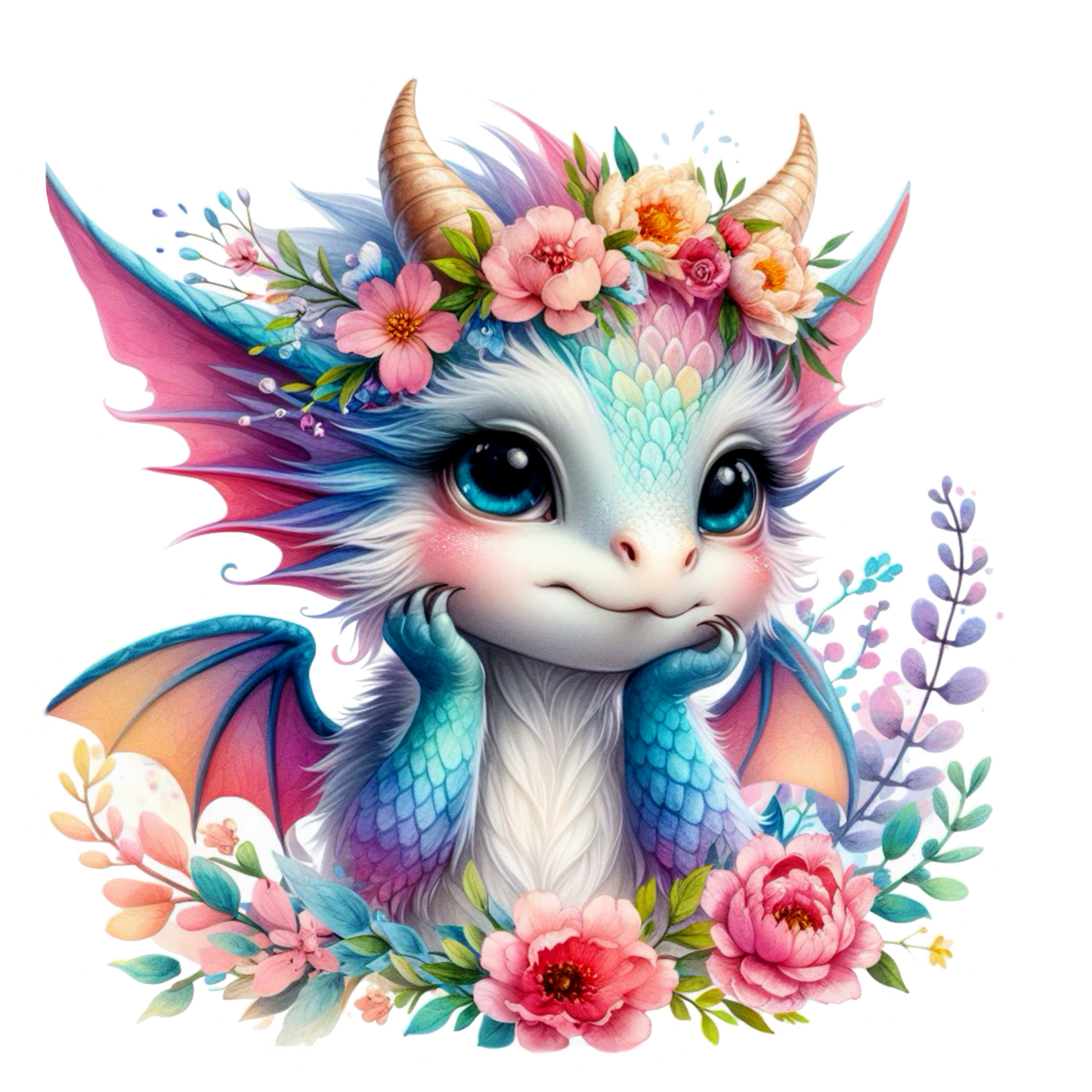 Flower Dragons Die Cut Stickers