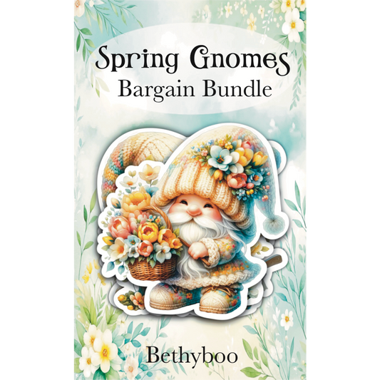 Spring Gnomes Die Cut Stickers