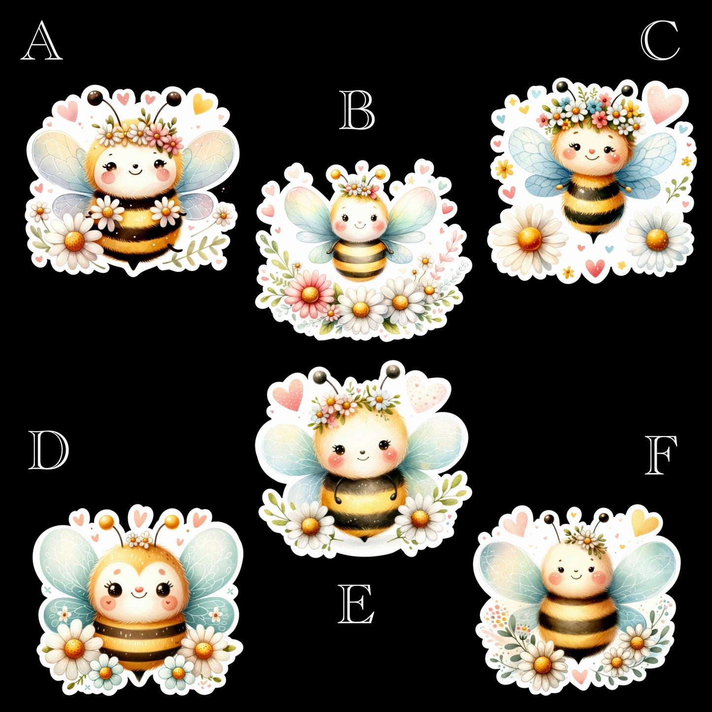 Happy Bees Die Cut Stickers