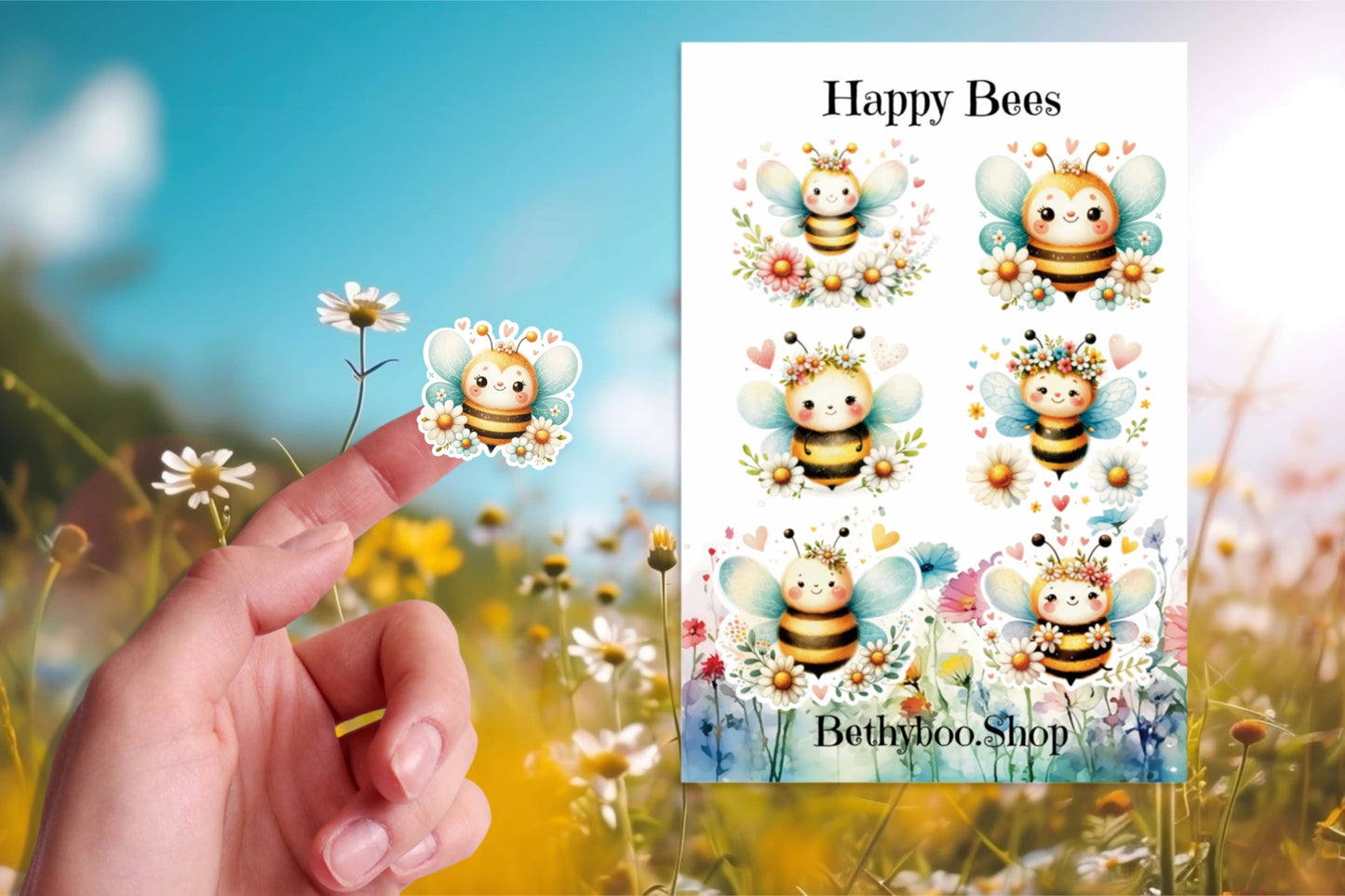 Happy Bees Sticker Sheet