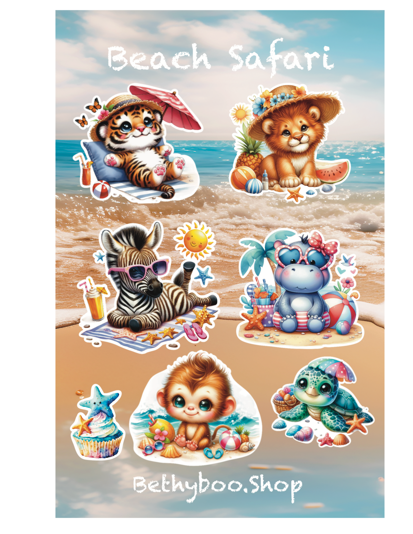 Safari Beach Sticker Sheet