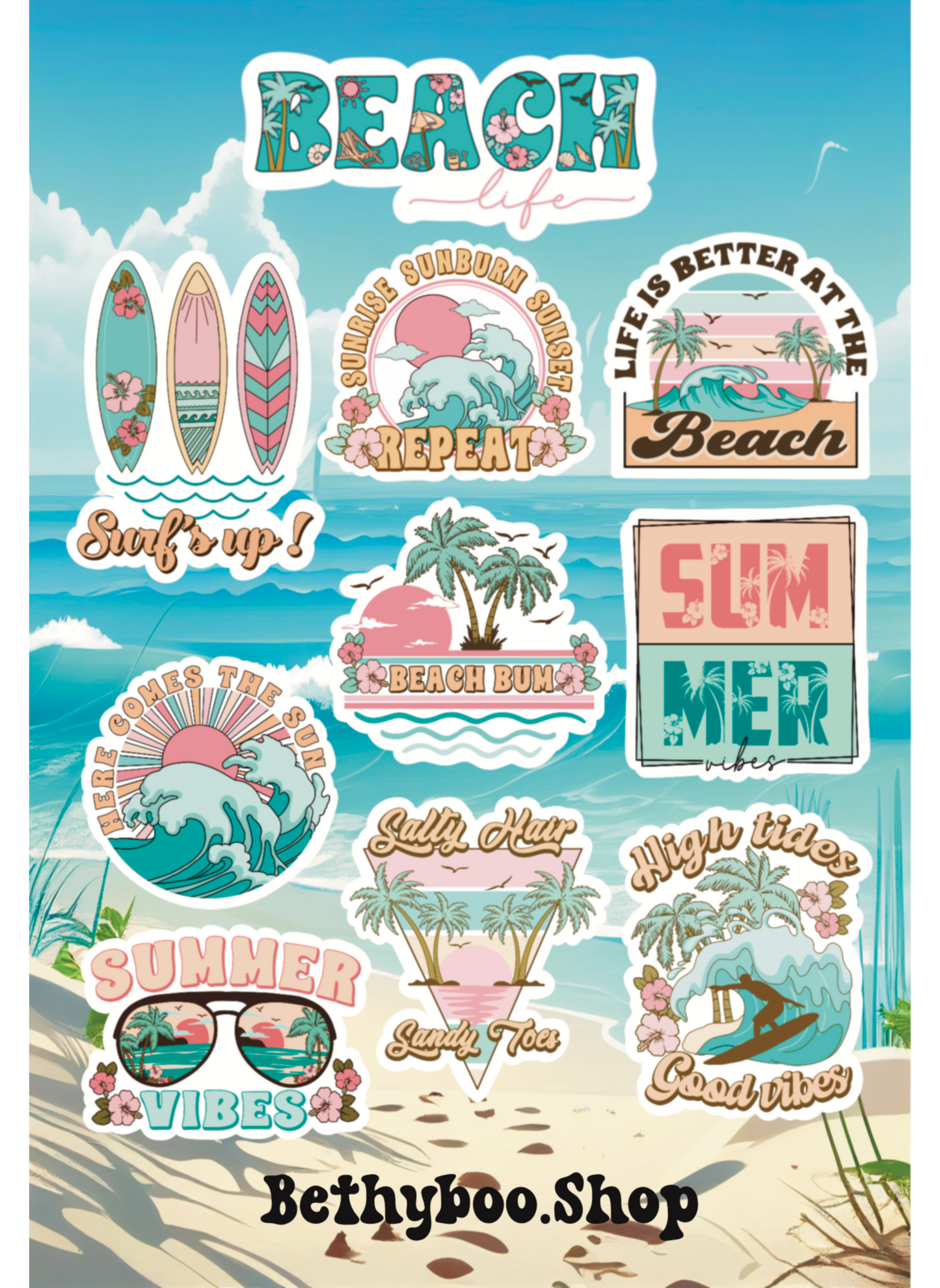 Beach Life Sticker Sheet